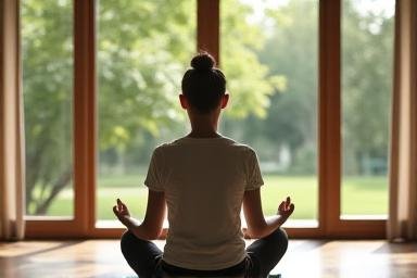 Individual practicing mindfulness meditation